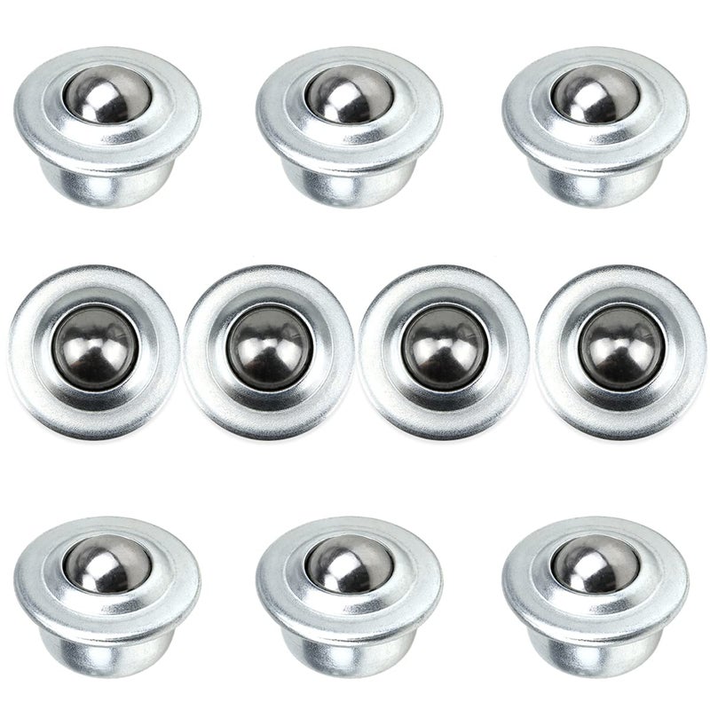 FERCAISH 10 PCS Stainless Steel Roller Ball Transfer Bearing, Universal Rotation Ball Casters Round Ball Transfer Units for Transmission Roller Stand Roller Stand - Image 1